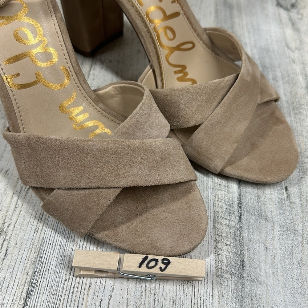 Sam Edelman Yancy Ankle Strap Womens 10 Sandal in Oatmeal Wedding Neutral Party‎ - Picture 13 of 14